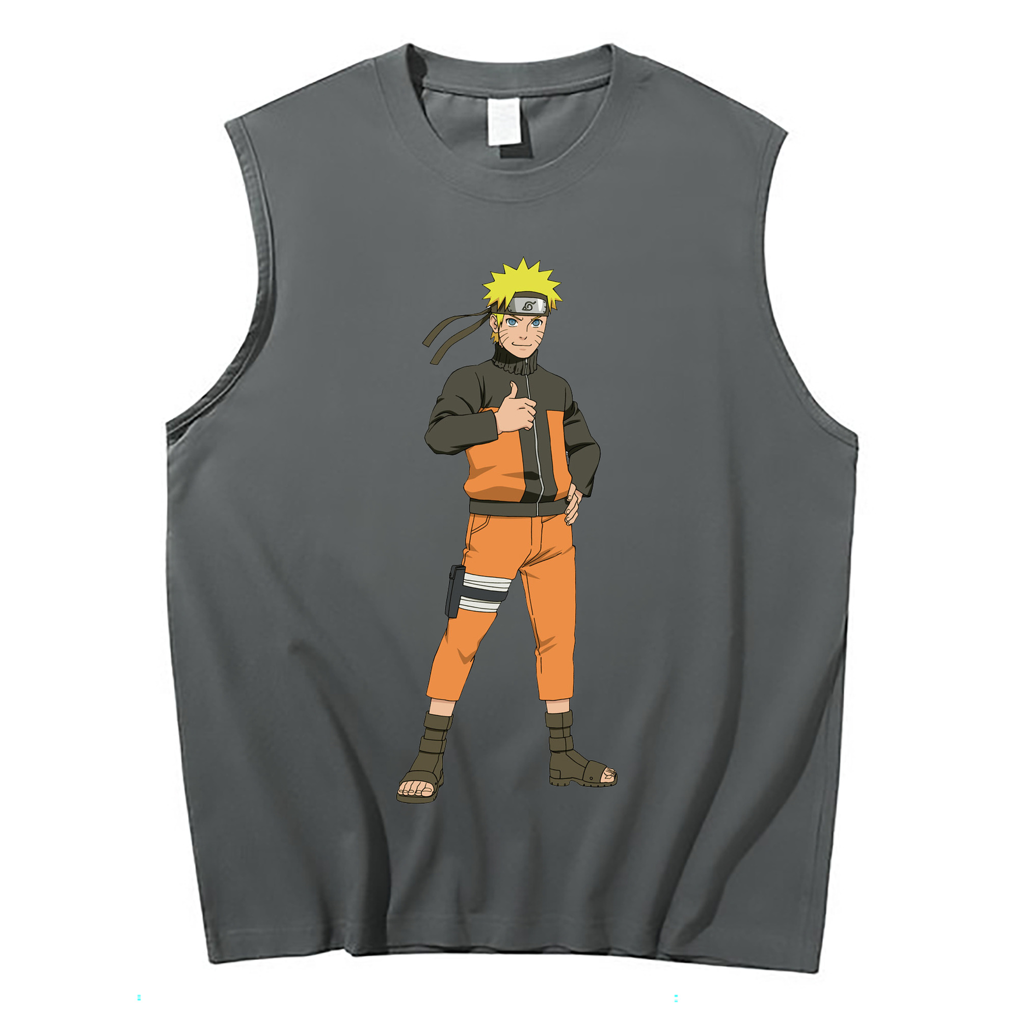（画像用） NARUTO -ナルト- うずまき ナルト Uzumaki Naruto コットン100％タンクトップ（フロントプリント）